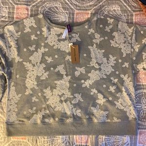 Adore Me Grey lightweight cropped sweatshirt